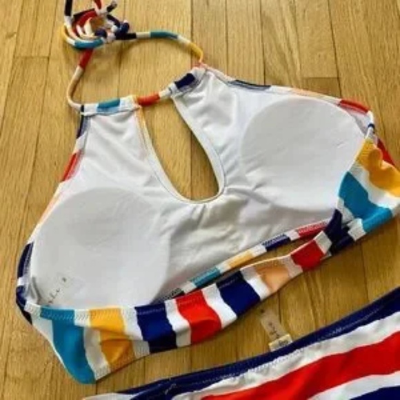 CUPSHE Candy Rainbow Halter Bikini Set Size M - Picture 3 of 12